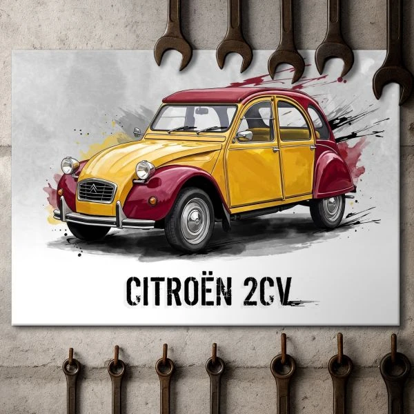 Plakat metalowy do garazu Citroen 2CV